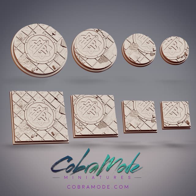Broken Tile Floor Base Pack (8pcs) - Round and Square Versions