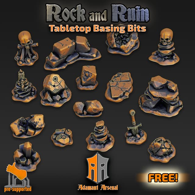 Rock and Ruin - Tabletop Basing Bits - Sample Bundle