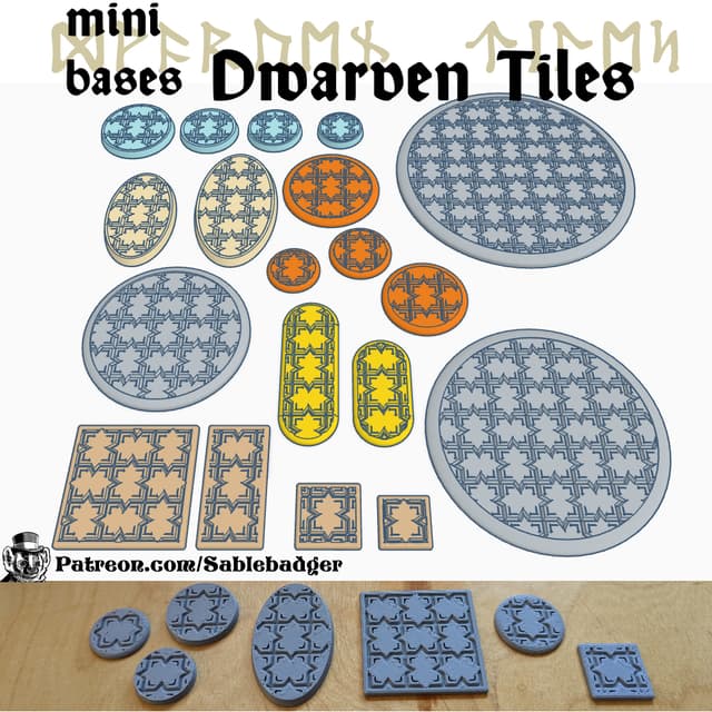 Mini Bases - Dwarven Tile Pattern