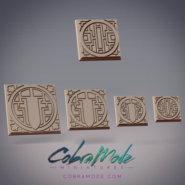 Geometric Key Square Base Pack (4pcs)