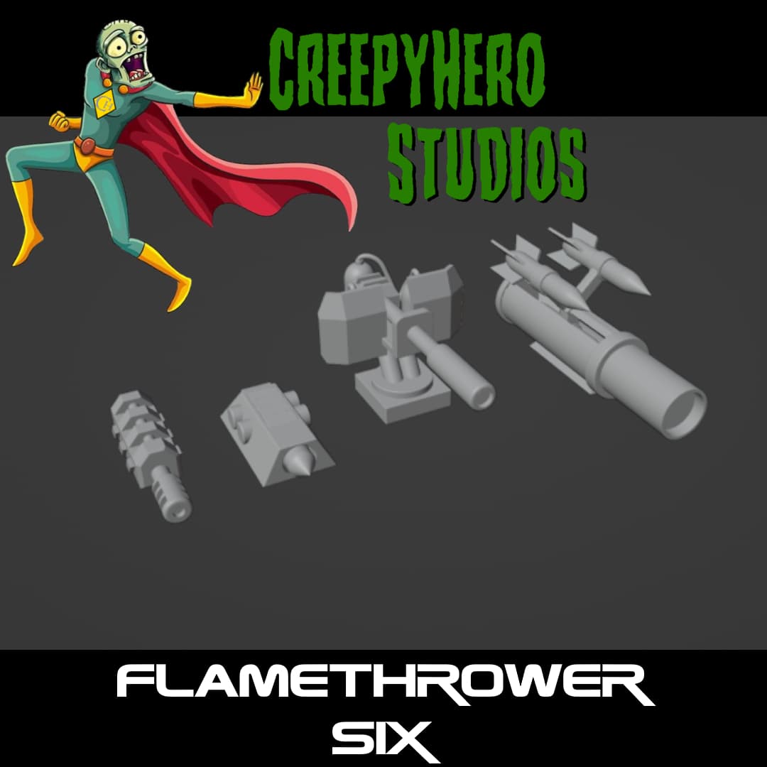 Gaslands Flamethrower Six Set