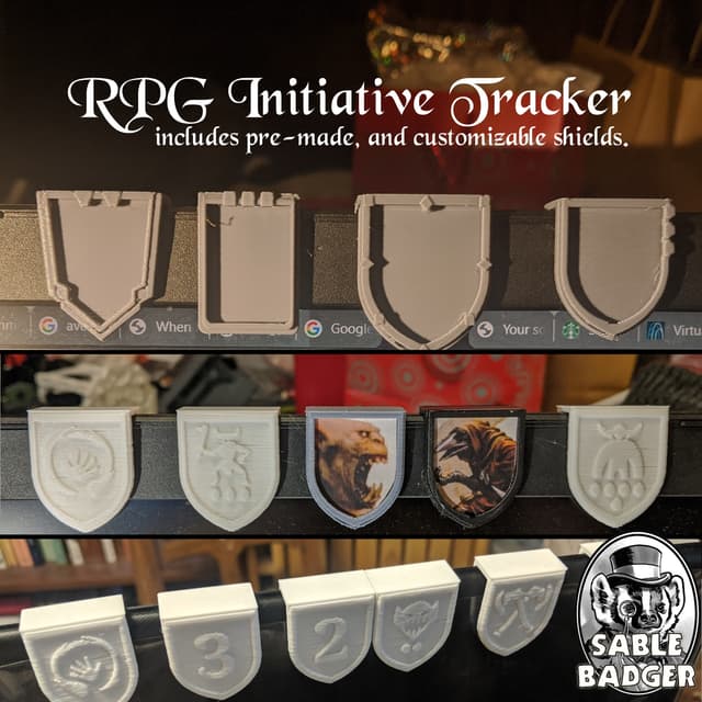 RPG Initiative Tracker shields