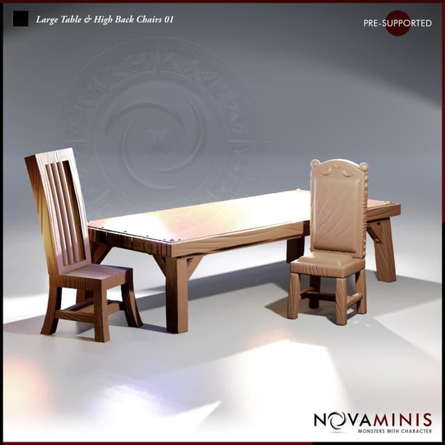 Large Table & High Back Chairs 01