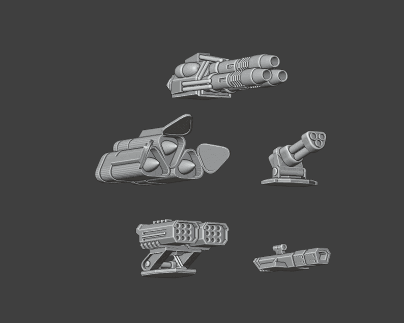 Gaslands Missile Launcher Weapon Set STL – 3D Printable Upgrade for Vehicular Combat Tabletop Gaming