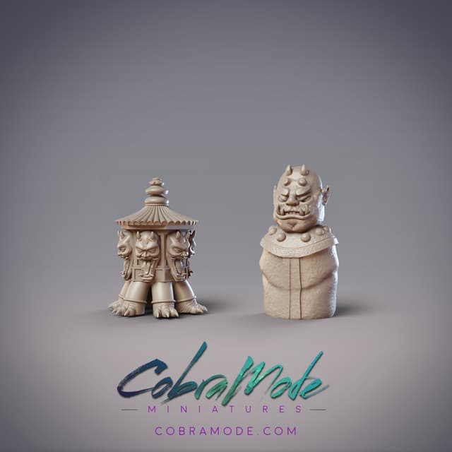 Demon Lamp and Statue Scatter Terrain (2pcs)