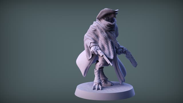 gunslinger werewolf with poncho