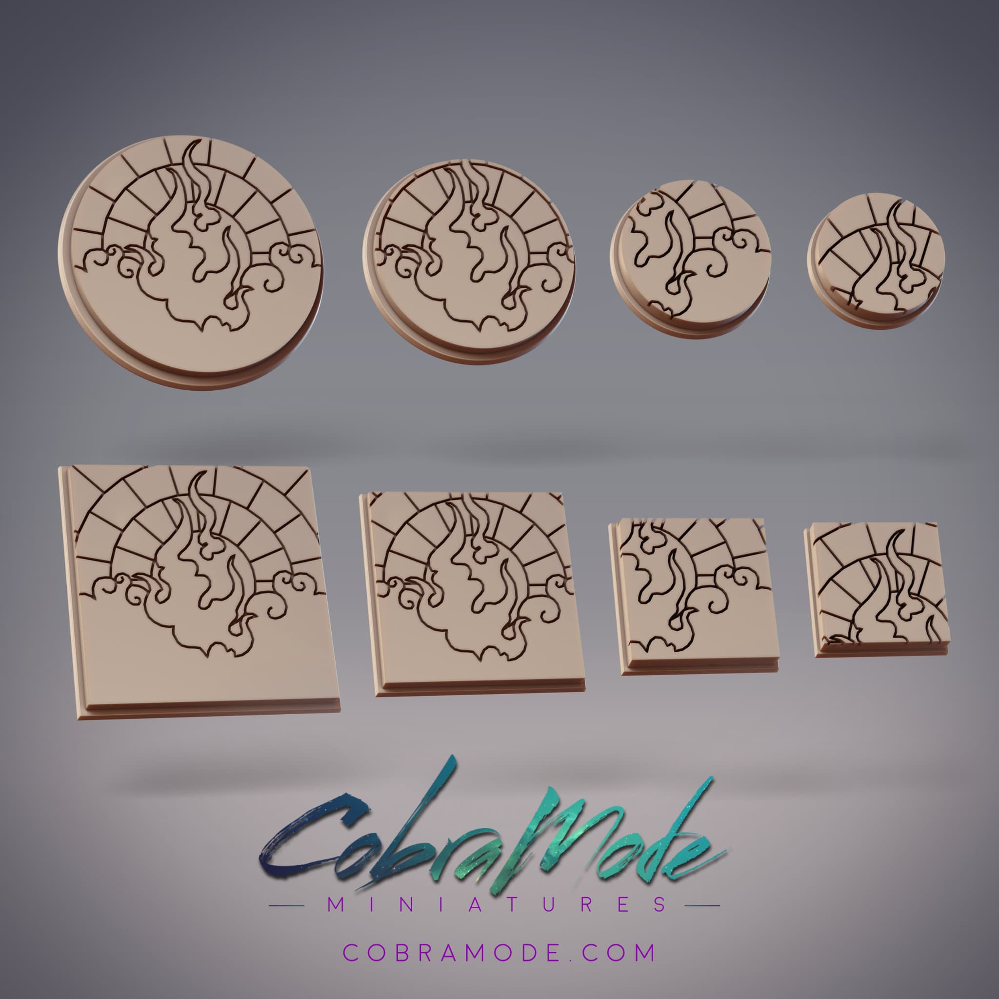 Fire Inlay Flooring Base Pack (8pcs) - Round and Square Versions