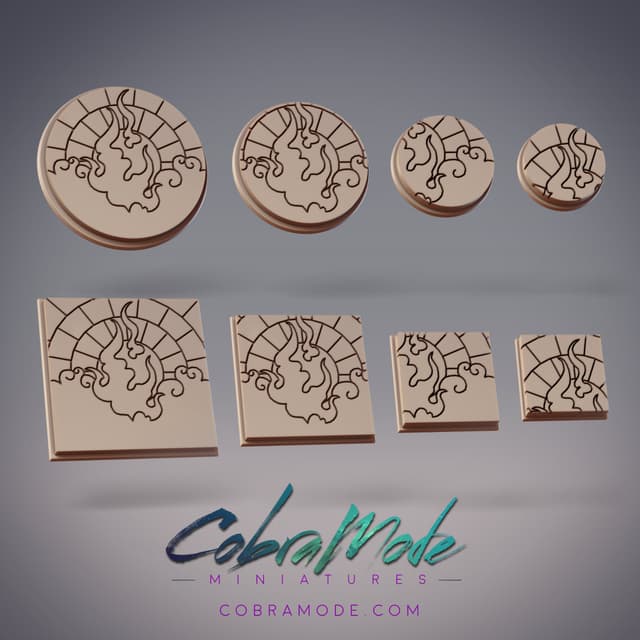 Fire Inlay Flooring Base Pack (8pcs) - Round and Square Versions