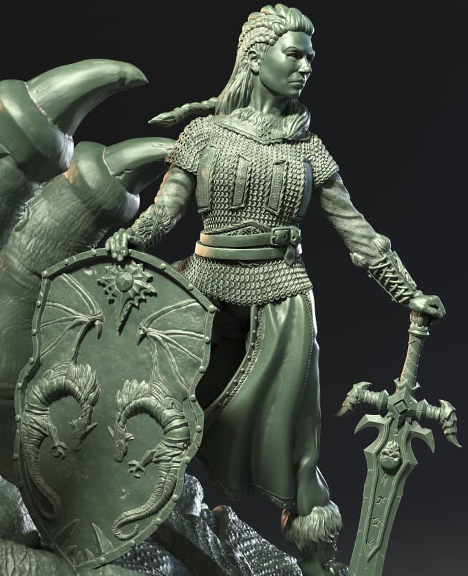 Shield Maiden: Viking Female Warrior Fantasy Version 75mm/32mm