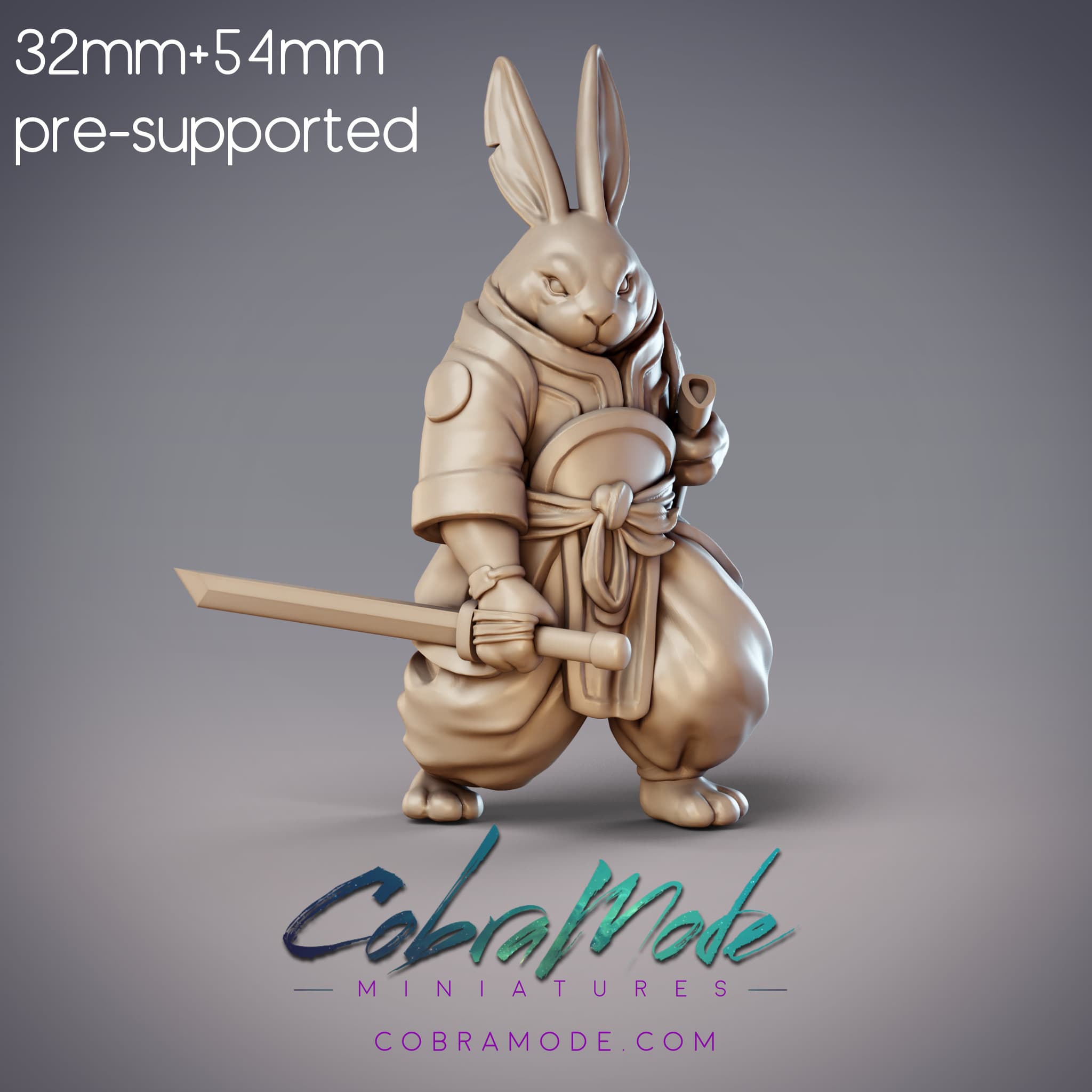 Rabbitfolk Warrior - Coiled Strike, Guanghan Swordsman (Pre-Supported)