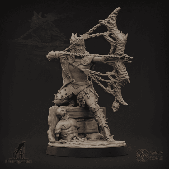 Abyssal Huntress Elite - (Grimdark Dark Fantasy Miniature 3D Print STL)