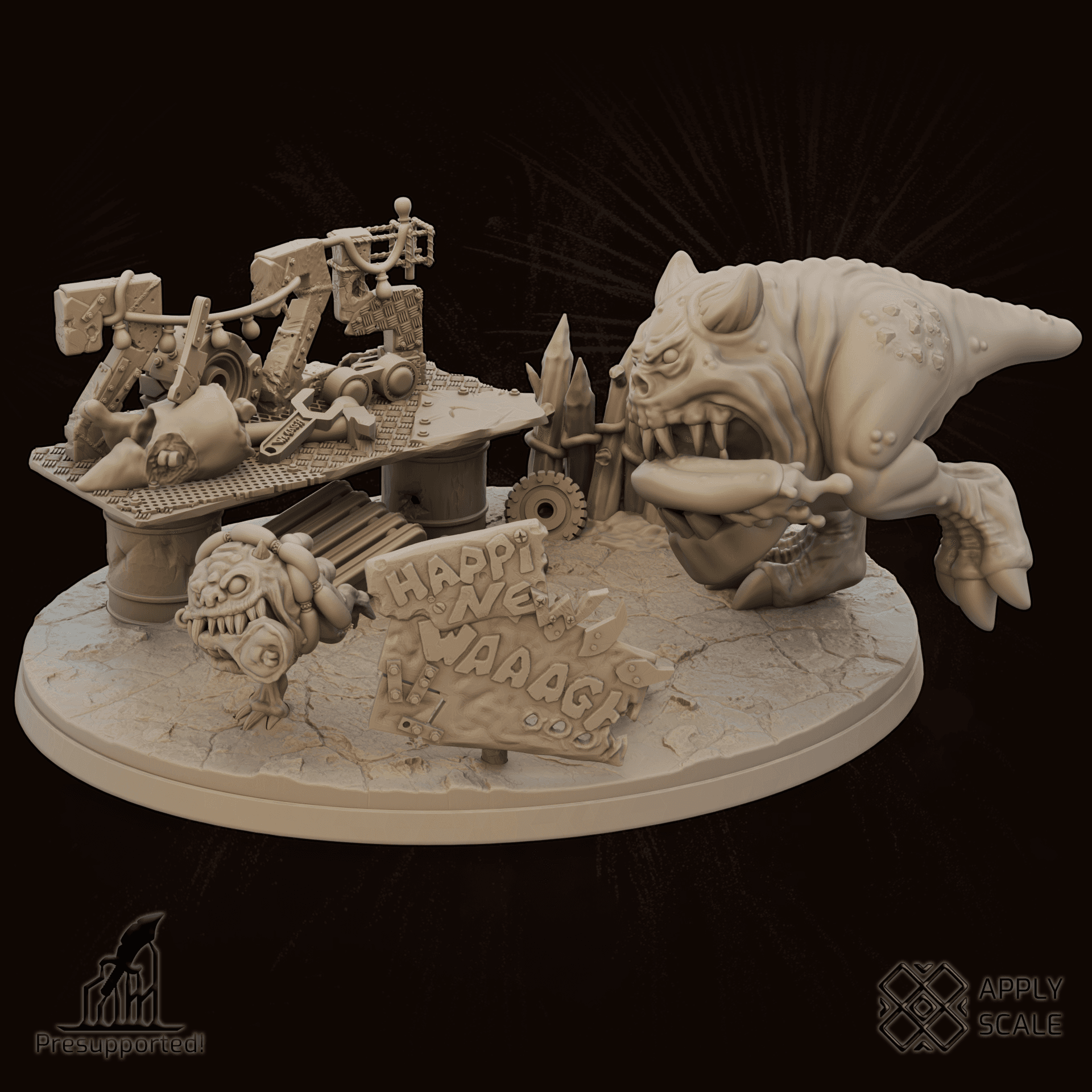 Mushroom ork bois pets - Funny chasing scene diorama