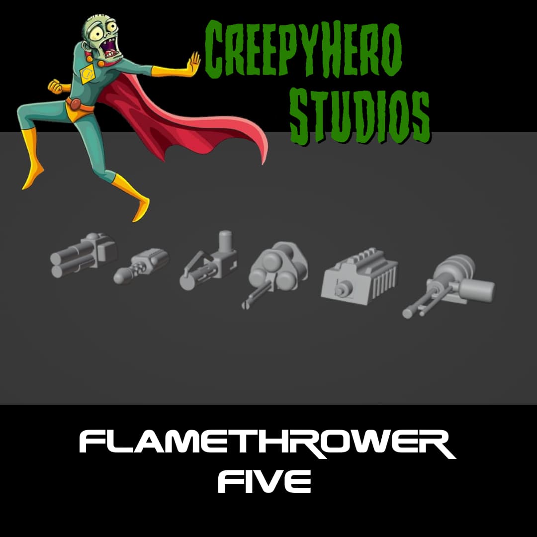 Gaslands Flamethrower Five Set