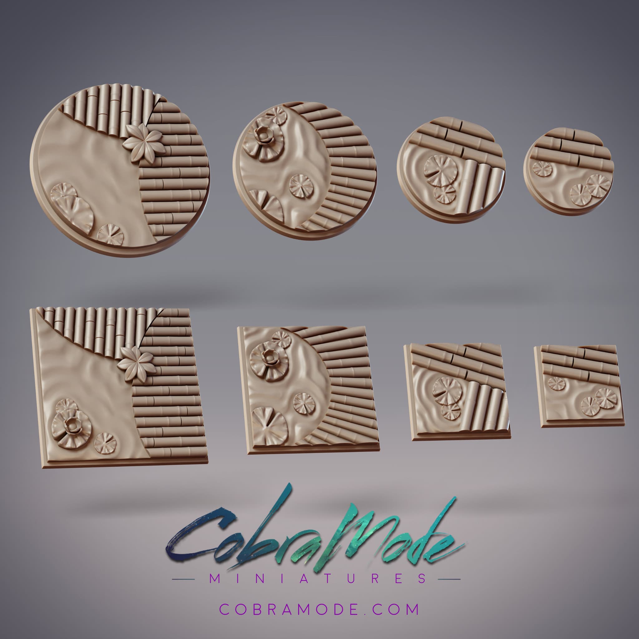 Bamboo Dock Base Pack (8pcs) - Round and Square Versions