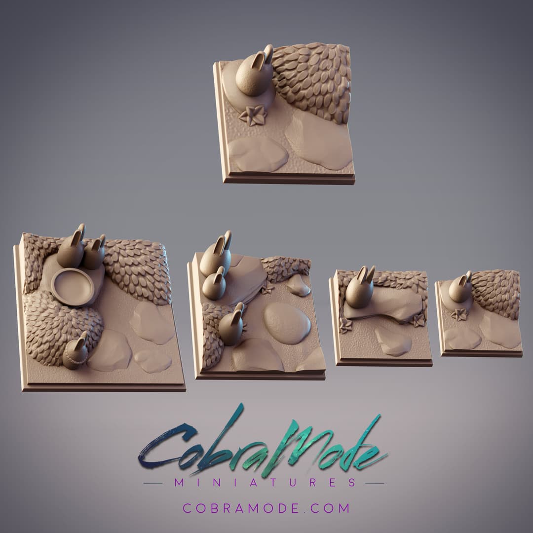 Bunny Statues Square Base Pack (4pcs)