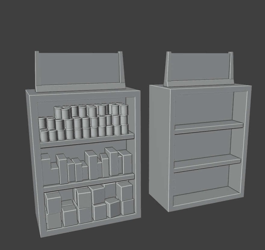Dual Sided Modern Store Shelf