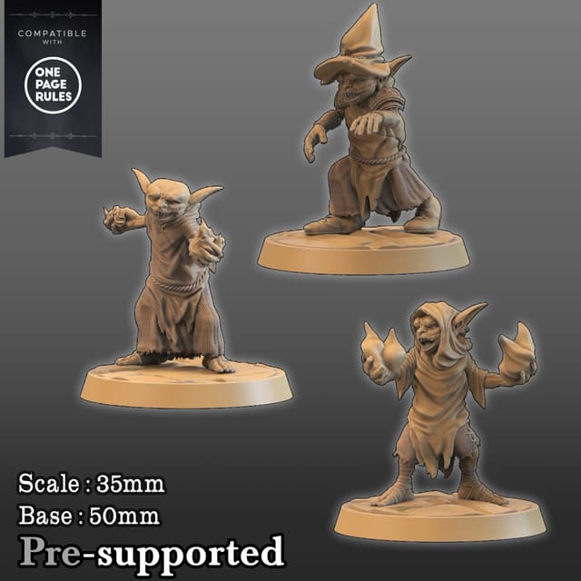 Goblin mages, The Greedy Goblins Clan 3 miniatures