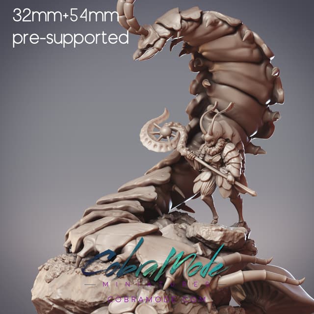 Bugfolk Fighter - Setina, Fidelium Warrior and Mordax, Colossal Centipede (Pre-supported)