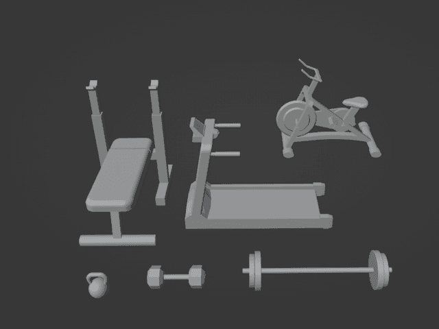 Modern Gym Equipment Set