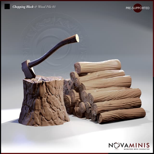 Chopping Block & Wood Pile 01