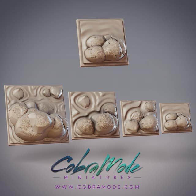 Ocean Rocks Square Base Pack 4pcs (Supportless)