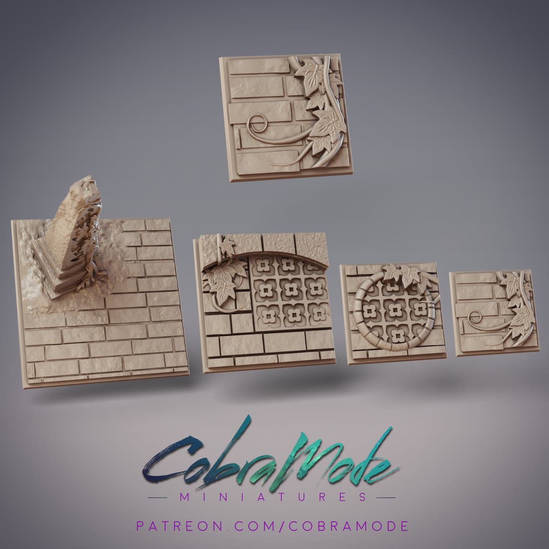 Ancient Ruin Monastery Square Base Pack (4pcs)