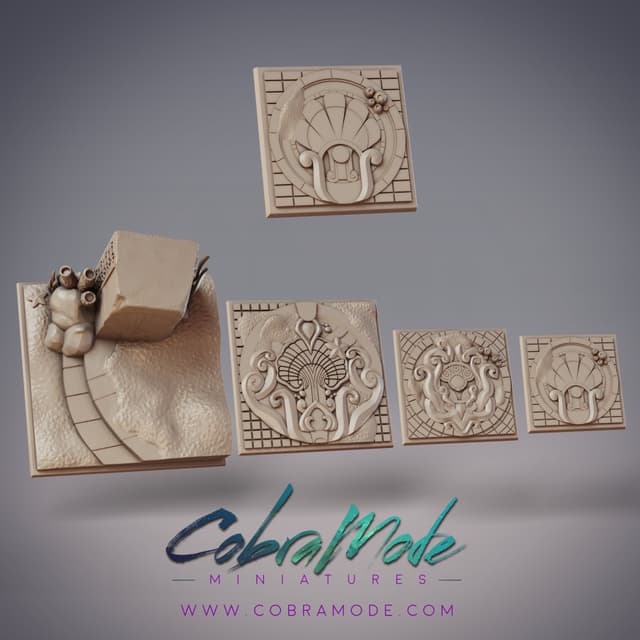 Undersea Emblem Square Base Pack (4pcs)