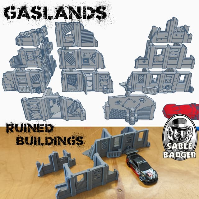Gaslands - Ruined Factory Buildings