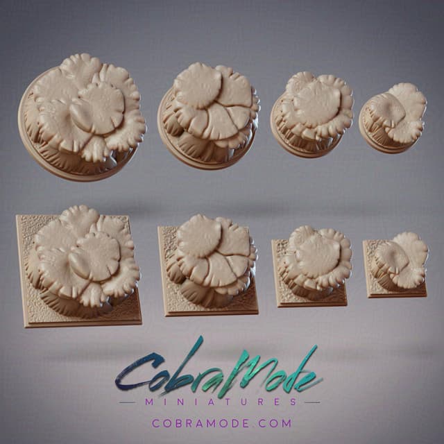 Mushroom Cluster Base Pack (8pcs) - Round and Square Versions