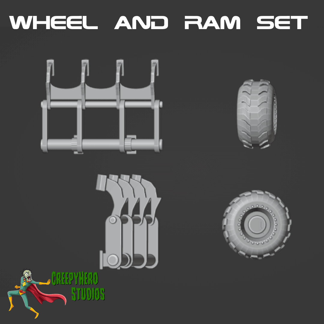Gaslands Ram and Wheel Set