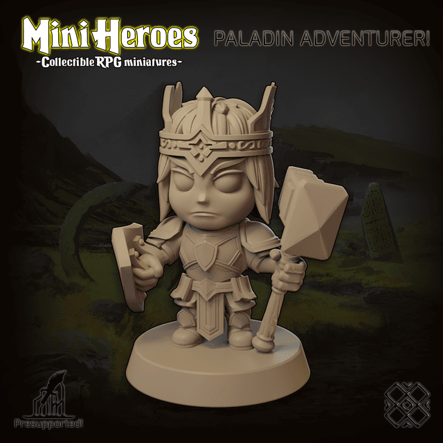 Mini Heroes - Collectible RPG Miniatures (Paladin, Chibi)