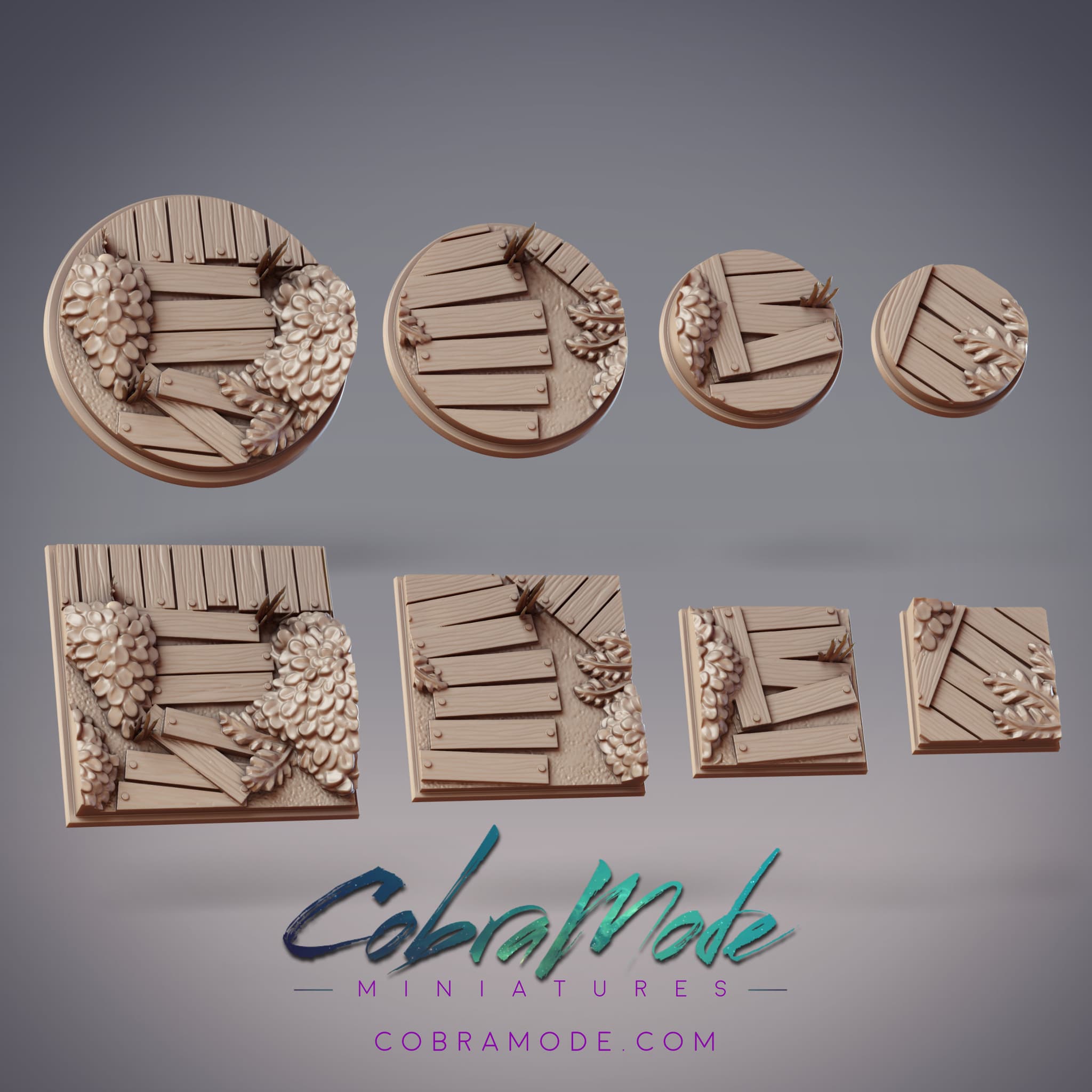 Boardwalk Plank Path Base Pack (8pcs) - Round and Square Versions