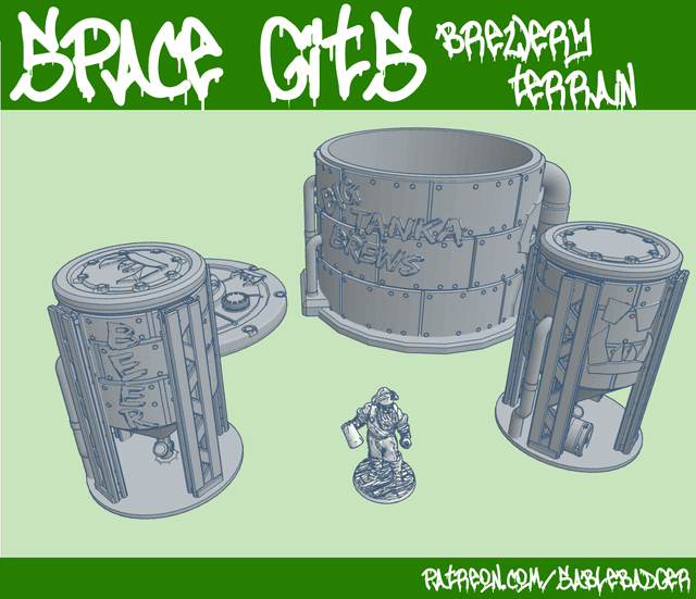 Space Gits/Ork Terrain - 32mm - Brewery Tanks