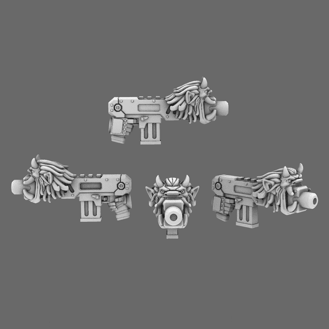 Cyber Samurai Oni Style Combat Rifles RIGHT