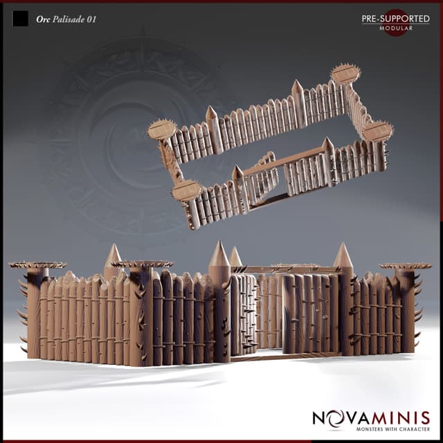 Orc Palisade 01 [Modular]