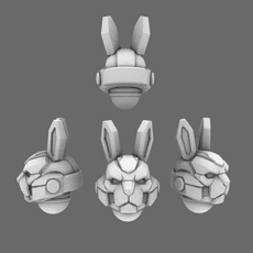Mecha Furry V10K Bunny Mech Helmets