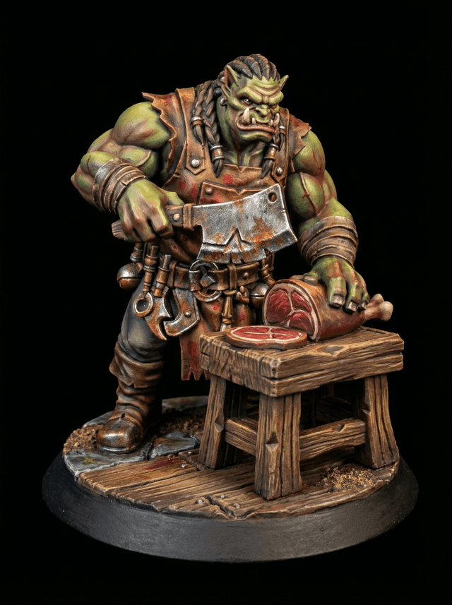 FREE NPC Orc Cook Fantasy Miniatures 32mm STL for TTRPG