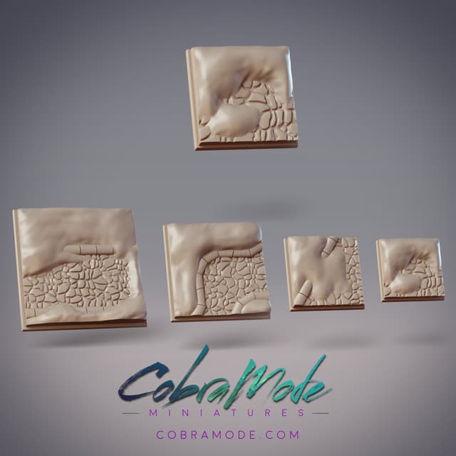 Snowy Cobblestones Square Base Pack (4pcs)