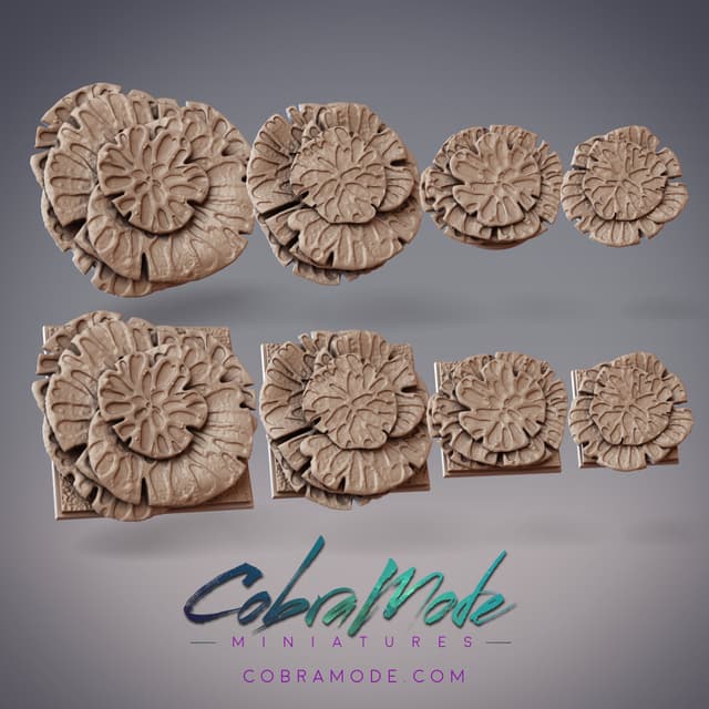 Layered Mushroom Base Pack (8pcs) - Round and Square Versions