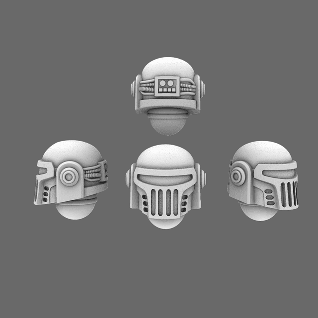 Space Knights V2 Metal Storm Style Helmets
