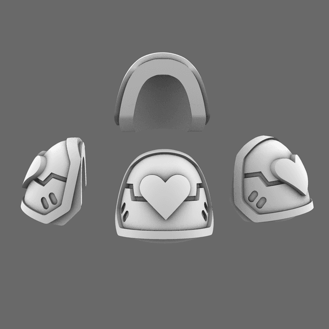Cupid"s Rangers V7 Heart Shoulder Pads