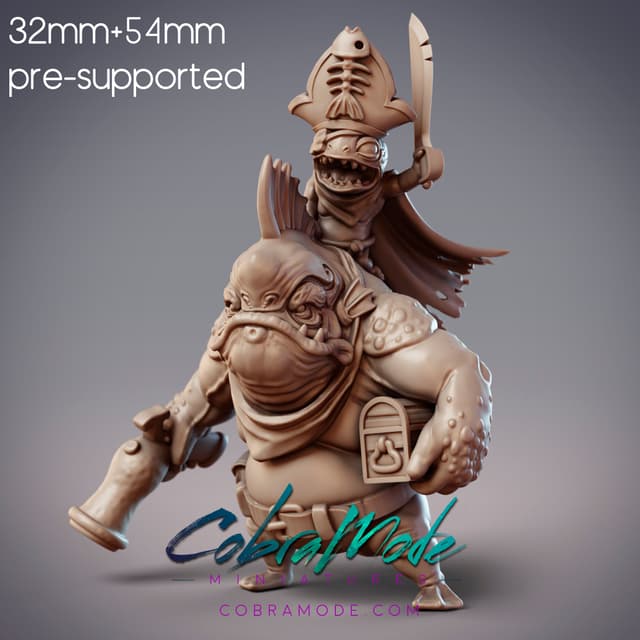 Fishfolk Pirate Raiders - Padu, Sommos Pyraja First Mate & Murushu, Sommos Jow Pirate (Pre-supported)
