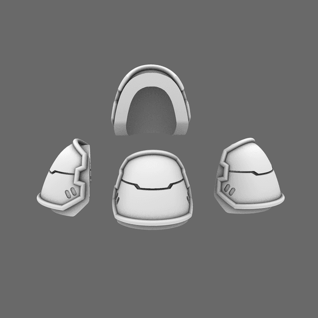 Space Knights V4 Savage Plain Shoulder Pads Type A