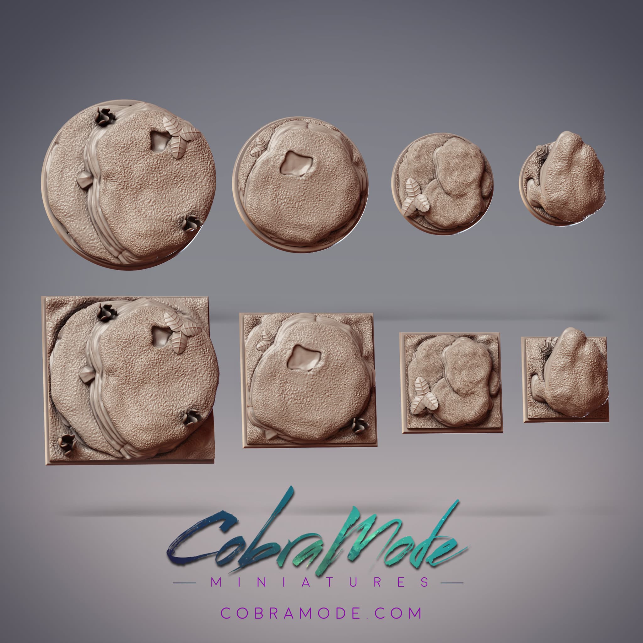 Mossy Base Pack (8pcs) - Round and Square Versions