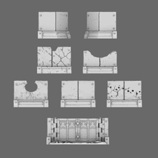 BWTF Scenics Battle Damaged Concrete Barriers