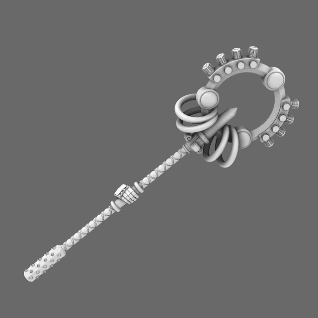 Cyber Samurai Monk Staff LEFT