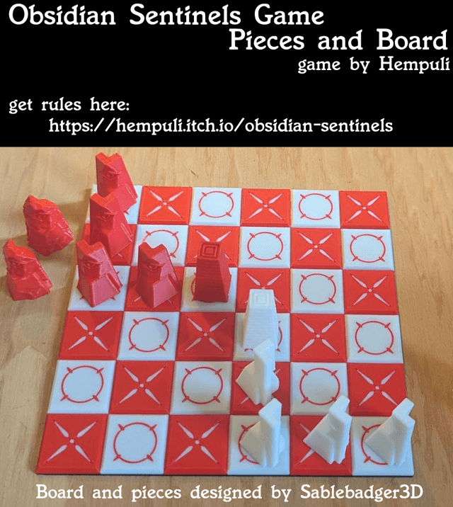 Board Game - Obsidian Sentinels, Board and Pieces (Fan-Made)
