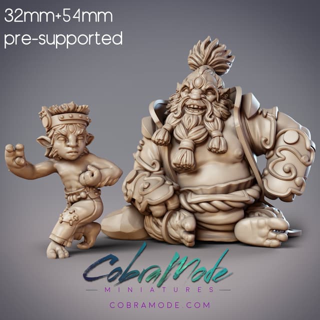 Kung Fu Yeti (Xueren) Master and Apprentice, Master Feng and Zhang LingLi (Pre-Supported)