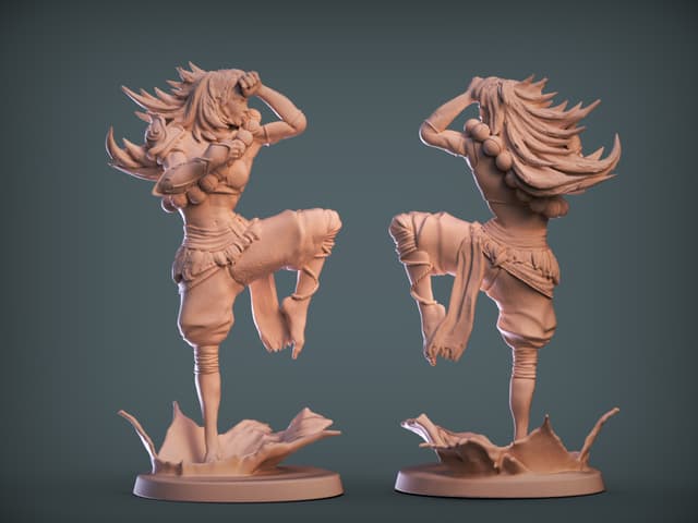 Monk Female figther with hair