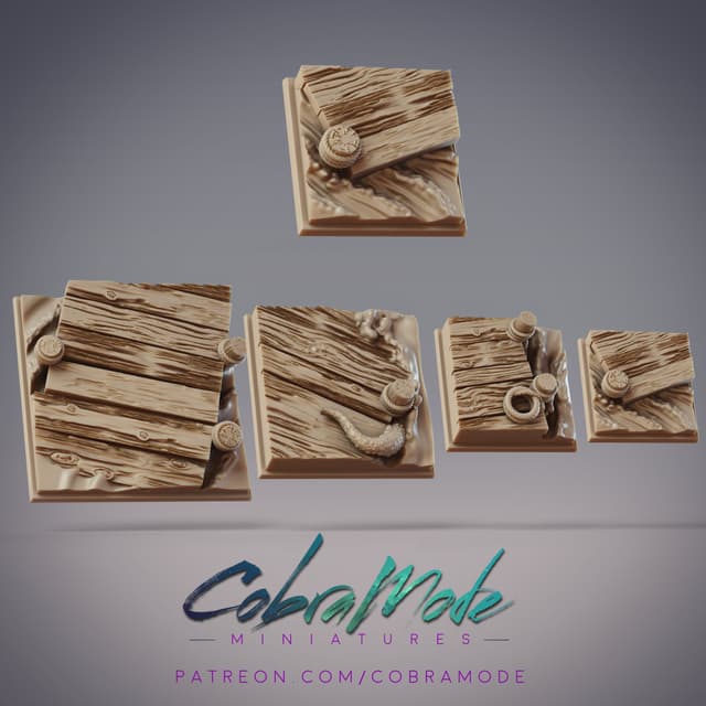 Wooden Pier Square Base Pack (4pcs)